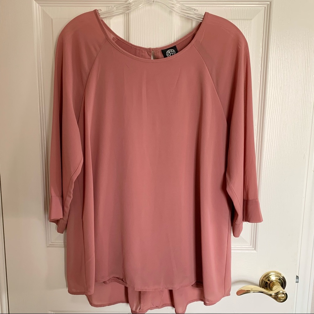 EUC Bobeau Pink Blouse with 3/4th Sleeves, M